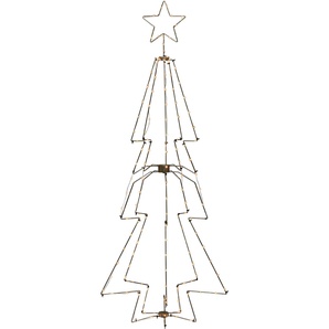 LED Baum KONSTSMIDE LED Metallweihnachtsbaum mit Top-Stern, 140 bernsteinfarbene Dioden Lampen Gr. Höhe: 212 cm, grau (messingfarben) Dekofiguren