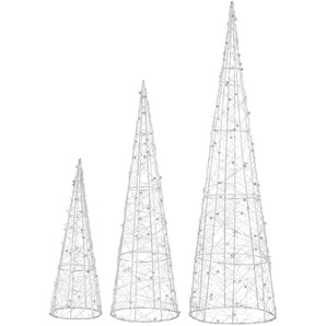 LED Baum STAR-MAX Pyramide Lampen Gr. 90 flammig, silberfarben Deko-Weihnachtsbaum Esszimmerlampe Flurlampe LED-Baum Lichterbaum Weihnachtsdekoration Dekofiguren Lampen