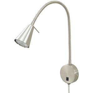 LED-Bettleuchte, Nickel-matt - silber - Materialmix - 20,5 cm - 45 cm | Möbel Kraft