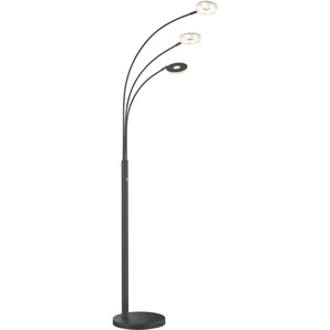 LED Bogenlampe FISCHER & HONSEL Dent Lampen Gr. Höhe: 185,00 cm, braun (sand schwarz) Bogenlampen