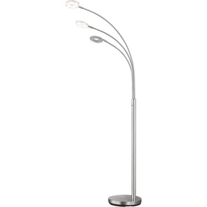 LED Bogenlampe FISCHER & HONSEL Dent Lampen Gr. Höhe: 185,00 cm, grau (nickelfarben) Bogenlampen