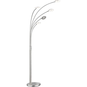 LED Bogenlampe FISCHER & HONSEL Dent Lampen Gr. Höhe: 225,00 cm, grau (nickelfarben) Bogenlampen