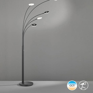 LED Bogenlampe FISCHER & HONSEL Dent Leuchten Gr. 5 flammig, Höhe: 225,00 cm, braun (sand schwarz) Bogenlampen