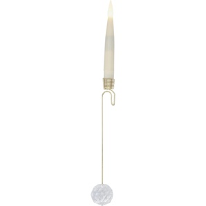 LED-Christbaumkerzen IC WINTERWORLD Weihnachtsdeko, Christbaumschmuck Lichterketten Gr. Flammen 10 St., x, beige (elfenbeinfarben) Weihnachtsbaumbeleuchtung 10 kabellose LED-Weihnachtskerzen mit diamantförmigen Kugelanhänger
