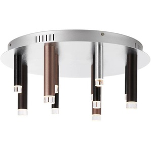 LED Deckenleuchte BRILLIANT Cembalo Lampen Gr. Ø 50,5 cm Höhe: 21,5 cm, braun (braun, kaffee) LED Deckenlampen