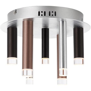 LED Deckenleuchte BRILLIANT Cembalo Lampen Gr. 7 flammig, Ø 30 cm Höhe: 21,5 cm, braun (braun, kaffee) LED Deckenlampen
