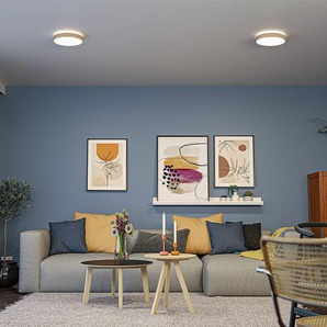 LED-Deckenleuchte Cosara Typ B 30 x 6 x 30cm Beige/Beige Mischgewebe LED LED-Platine