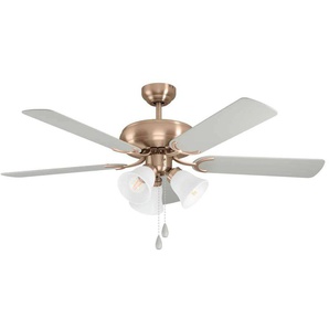 LED Deckenleuchte EGLO LAS PALMAS Lampen Gr. 3 flammig, Ø 132,00 cm Höhe: 47,40 cm, grau (nickelfarben) Deckenlampen Ventilator mit Licht, Zugkette, Wendeflügel, Ø 132cm, E27 Fassung