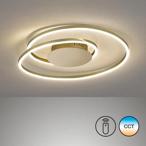 LED Deckenleuchte FISCHER & HONSEL Holy Lampen Gr. Ø 49,00 cm, grau (messingfarben) LED Deckenlampen