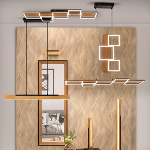 LED-Deckenleuchte 115cm Schwarz Material: Metall, Massivholz Metallart: Stahl Oberfläche Holz: Echtholz furniert Oberfläche Metall: Lackiert