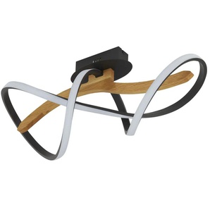 LED-Deckenleuchte - holzfarben - Materialmix - 27 cm - 24 cm | Möbel Kraft