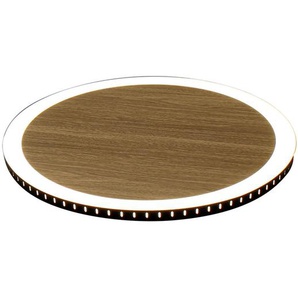 Led-Deckenleuchte Moon , Schwarz, Eiche , Metall , rund,rund , 4.1 cm , Grüner Punkt, RoHS, Reach, Schutzklasse I (Erdungsanschluss) , 3 Helligkeitsstufen, 3-fach schaltbar , Lampen & Leuchten, Innenbeleuchtung, Deckenleuchten
