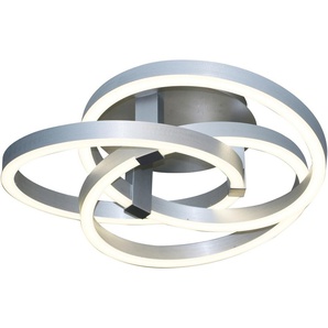 LED Deckenleuchte NÄVE Divora Lampen Gr. 1 flammig, Ø 55 cm Höhe: 18 cm, grau (aluminiumfarben) LED Deckenlampen
