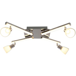LED Deckenleuchte NÄVE Ibiza Lampen Gr. 8 flammig, Höhe: 22 cm, grau (chromfarben) LED Deckenlampen