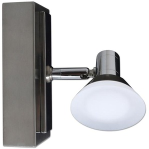 LED Deckenleuchte NÄVE Jericho Lampen Gr. 1 flammig, Höhe: 13,7 cm, grau (chromfarben) LED Wandstrahler Lampen incl. Leuchtmittel 1x 20W, MetallGlas, chrom