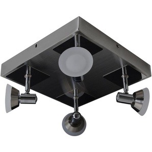 LED Deckenleuchte NÄVE Jericho Lampen Gr. 4 flammig, Höhe: 13,3 cm, grau (chromfarben) LED Deckenstrahler Deckenspots