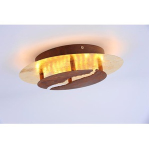 LED-Deckenleuchte I Ø 30cm Braun/Gold Stahl, lackiert Nicht austauschbare LEDs