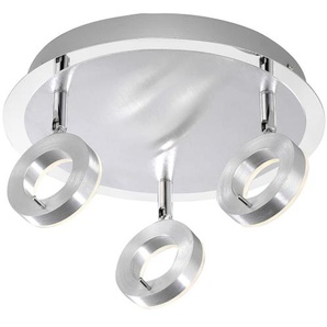 LED-Deckenleuchte Sileda, aluminiumfarbig, 3-flammig, 27 cm
