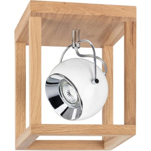 LED Deckenleuchte SPOT LIGHT ROY Lampen Gr. 1 flammig, Ø 12 cm Höhe: 25 cm, weiß (eichefarben, weiß, chromfarben) Deckenstrahler LED
