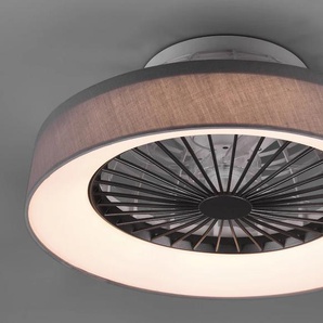 LED Deckenleuchte TRIO LEUCHTEN Farsund Deckenventilator Lampen Gr. 1 flammig, Ø 47,0 cm Höhe: 20,0 cm, grau LED Deckenlampen