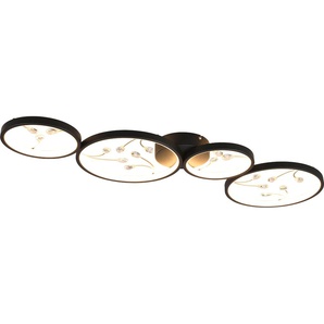 LED Deckenleuchte TRIO LEUCHTEN Groovy Lampen Gr. 1 flammig, Höhe: 6,5 cm, schwarz (schwarz matt) Designerlampe LED Deckenlampen