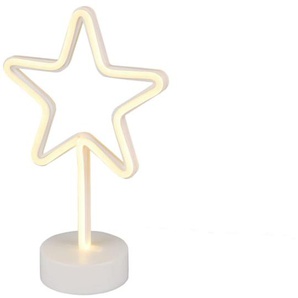 LED-Deko-Tischleuchte Stern, weiß, 32,5 cm