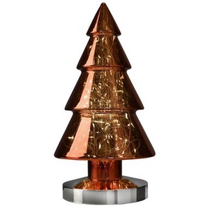 LED-Dekoleuchte Winterlight Baum sompex rotes Glas, Sockel Edelstahl weiß, 34 cm