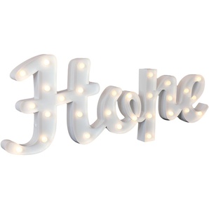 LED Dekolicht MARQUEE LIGHTS Hope Lampen Gr. 29 flammig, Höhe: 31 cm, weiß Deko-Lampe Deko-Leuchte LED Dekoleuchten Lampen Wandlampe, Tischlampe Hope mit 29 festverbauten LEDs - 84x31 cm