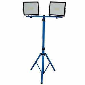 Led Doppel Baustrahler 2x50W IP65 Strahler Arbeitsstrahler Fluter Flutlicht Scheinwerfer mit Teleskop Stativ