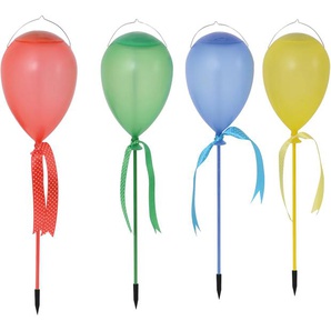 LED Gartenleuchte NÄVE 4er-Set Deko-Solar Ballon Leuchten Gr. Ø 12 cm Höhe: 63 cm, bunt (rot, grün, blau, gelb) LED Gartenleuchten Solarleuchten Lampen als Spieß oder hängend, incl. 1x 0,06W, Bunt, Material: Kunststoff