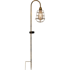 LED Gartenleuchte NÄVE Gitti Lampen Gr. 1 flammig, Höhe: 76,5 cm, grau (messingfarben) LED Solarleuchten Solarleuchte Lampen LED-Solar-Dekoerdspieß Gitti, incl. 2