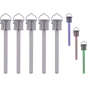LED Gartenleuchte NÄVE LED Solarkerzen Leuchten Gr. Ø 3,3 cm Höhe: 18 cm, bunt (silberfarben, bunt) LED Gartenleuchten Solarleuchten Lampen 5er LED-Leuchtstäbe,je 1x Farbwechle 0,06W