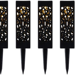 LED Gartenleuchte PAULEEN Sunshine Mood Erdspieß Lampen Gr. 1 flammig, Höhe: 29 cm, schwarz LED Gartenleuchten Solarleuchten Lampen Solarbetrieben, 4er Set