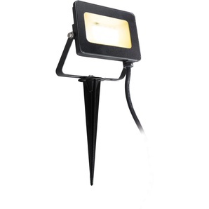 LED Gartenstrahler HEITRONIC Kingston Lampen Gr. 1 flammig, Höhe: 9 cm, grau (anthrazit) LED Außenstrahler LED-Flutlicht,Erdspieß & Zuleitung mit Stecker,Fernbedienung