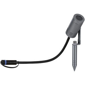 LED Gartenstrahler PAULMANN Plug&Shine Lampen Gr. 1 flammig, Ø 4,6 cm Höhe: 20,4 cm, grau (aluminiumfarben) LED Außenstrahler Lampen 7W IP65 230V 3000K Alu Grey