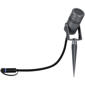 LED Gartenstrahler PAULMANN Plug&Shine Lampen Gr. 1 flammig, Ø 5,5 cm Höhe: 26 cm, grau (aluminiumfarben) LED Außenstrahler Lampen 12W IP65 230V 3000K Alu Grey