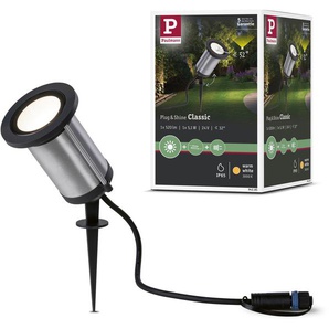 LED Gartenstrahler PAULMANN Plug & Shine Lampen Gr. 1 flammig, Ø 9 cm Höhe: 27 cm, grau (anthrazit) LED Außenstrahler LED-Modul, 3000K 24V IP65 Anthrazit