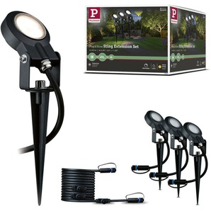LED Gartenstrahler PAULMANN Plug & Shine Lampen Gr. 3 flammig, grau (anthrazit) LED Außenstrahler LED-Modul, IP67, 3er Set