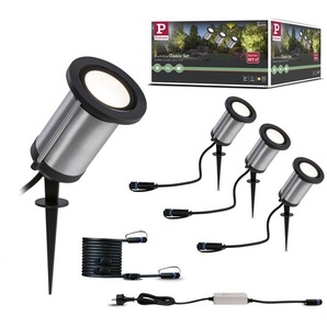 LED Gartenstrahler PAULMANN Plug & Shine Lampen Gr. 3 flammig, Ø 8,8 cm Höhe: 26,5 cm, grau (anthrazit) LED Außenstrahler LED-Modul, 3000K 6W 24V IP65