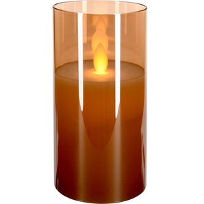LED Kerze mit beweglicher Flamme Home Styling Collection Glas 10 x 15 cm 
