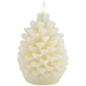 LED Kerze  Tannenzapfen - creme - Wachs, Kunststoff - 13,1 cm - [8.5] | Möbel Kraft