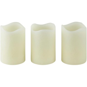 LED-Kerzen  3er-Set   ¦ creme ¦ Wachs,Kunststoff ¦ Maße (cm): H: 7,5  Ø: 5