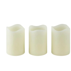 LED-Kerzen 3er-Set | creme | Wachs,Kunststoff | 7,5 cm | 5.0 |