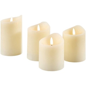 Led-Kerzenset, Perlmutt, Kunststoff, 7.5x7.5x9-13 cm, Dekoration, Kerzen & Zubehör, LED Kerzen