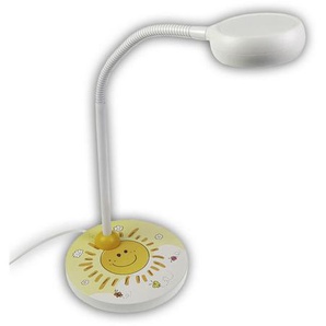 Led-Kindertischleuchte Sunny , Weiß , Holz, Kunststoff , 20x43x20 cm , Flexarm, mit Schalter , Lampen & Leuchten, Innenbeleuchtung, Tischlampen