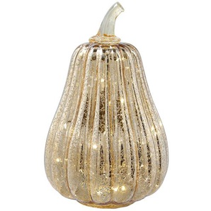 LED Kürbis ¦ gold ¦ Glas  ¦ Maße (cm): H: 21  Ø: 14.5