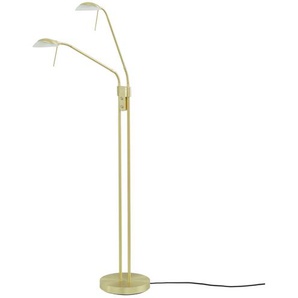 Fischer-Honsel LED-Lese-Leuchte 2-flammig, messing-matt - gold - Materialmix - 160 cm - [26.0] | Möbel Kraft