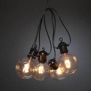 LED-Lichterkette KONSTSMIDE Lichterketten Gr. Dioden 10 St. Flammen 10 St., Kabellänge 10,85 m x Gesamtlänge 20 m, schwarz Lichterketten Lichternetze LED globe Biergartenkette System Basis-Set, retro Design