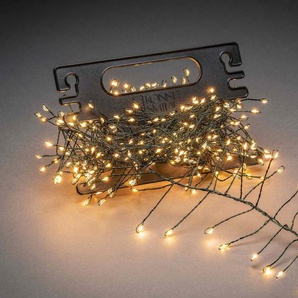 LED-Lichterkette KONSTSMIDE Weihnachtsdeko aussen Lichterketten Gr. Dioden 200 St. Flammen 200 St., Kabellänge 5 m x Gesamtlänge 6,8 m, grün Lichterketten Lichternetze Micro LED Büschellichterkette Cluster, mit Aufroller