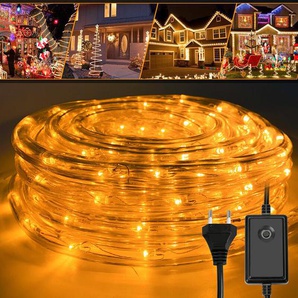 Led Lichtschlauch 20m Warmweiß für Aussen Innen Lichterschlauch Lichterkette Lichtband Partylicht Dekobeleuchtung Weihnachtsbeleuchtung - Hengda